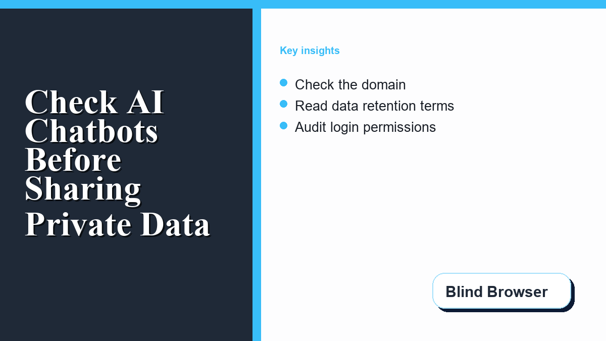 A privacy checklist for reviewing an AI chatbot before sharing personal information
