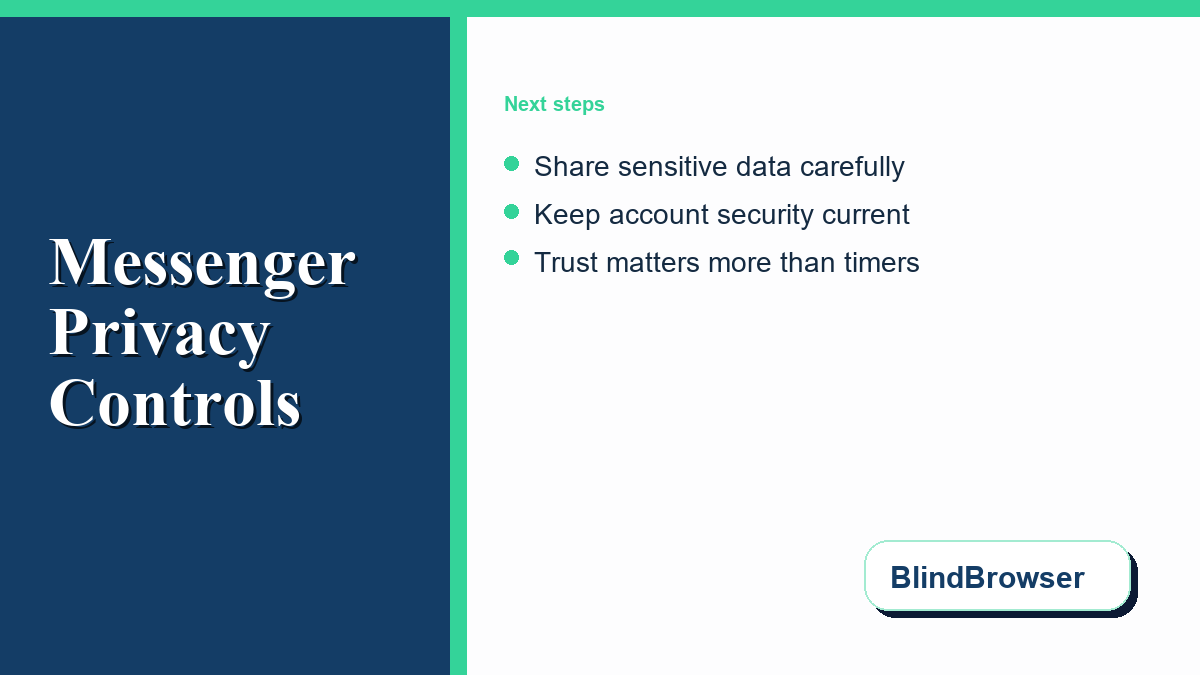 Infographic illustrating a checklist for secure messaging settings and account audit steps