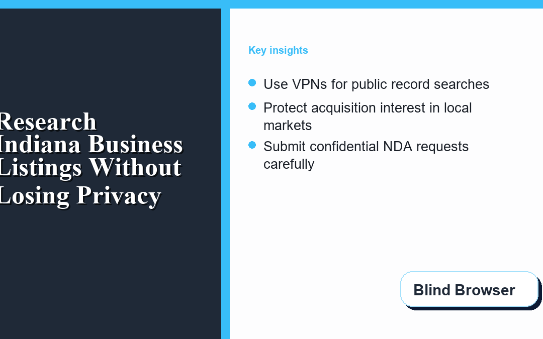 How Buyers Can Research Indiana Business Listings Without Losing Privacy