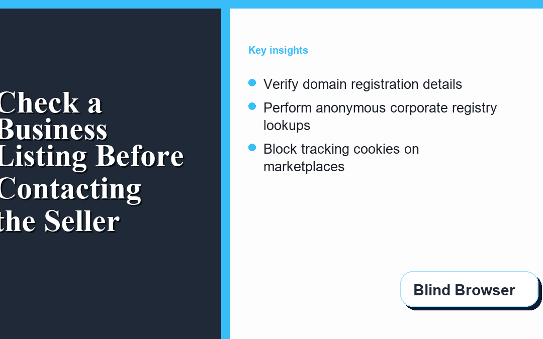 How to Check a Business Listing Before You Contact the Seller