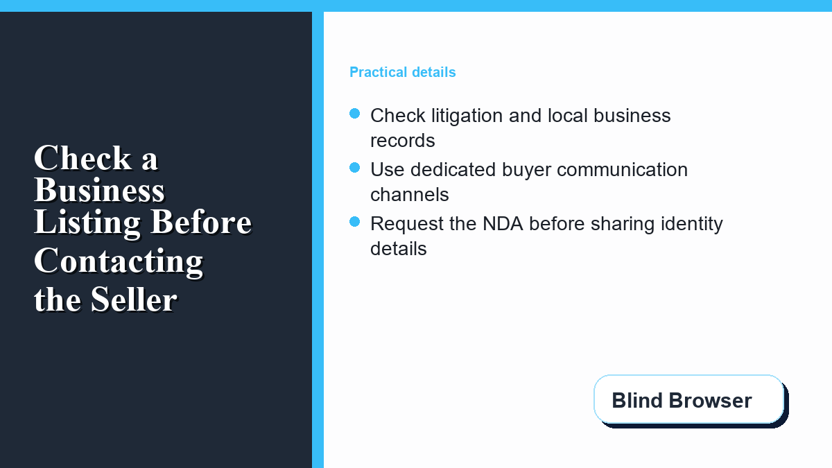 Private business listing research workflow