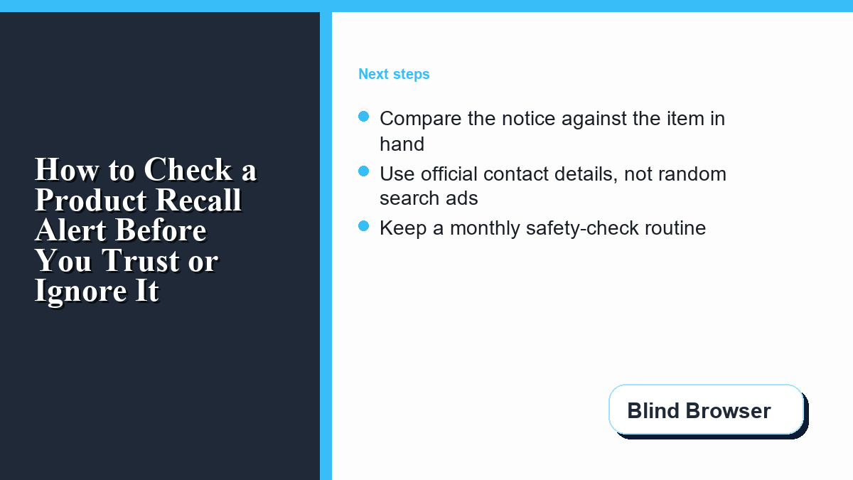 Decision steps after matching a product recall notice to an item