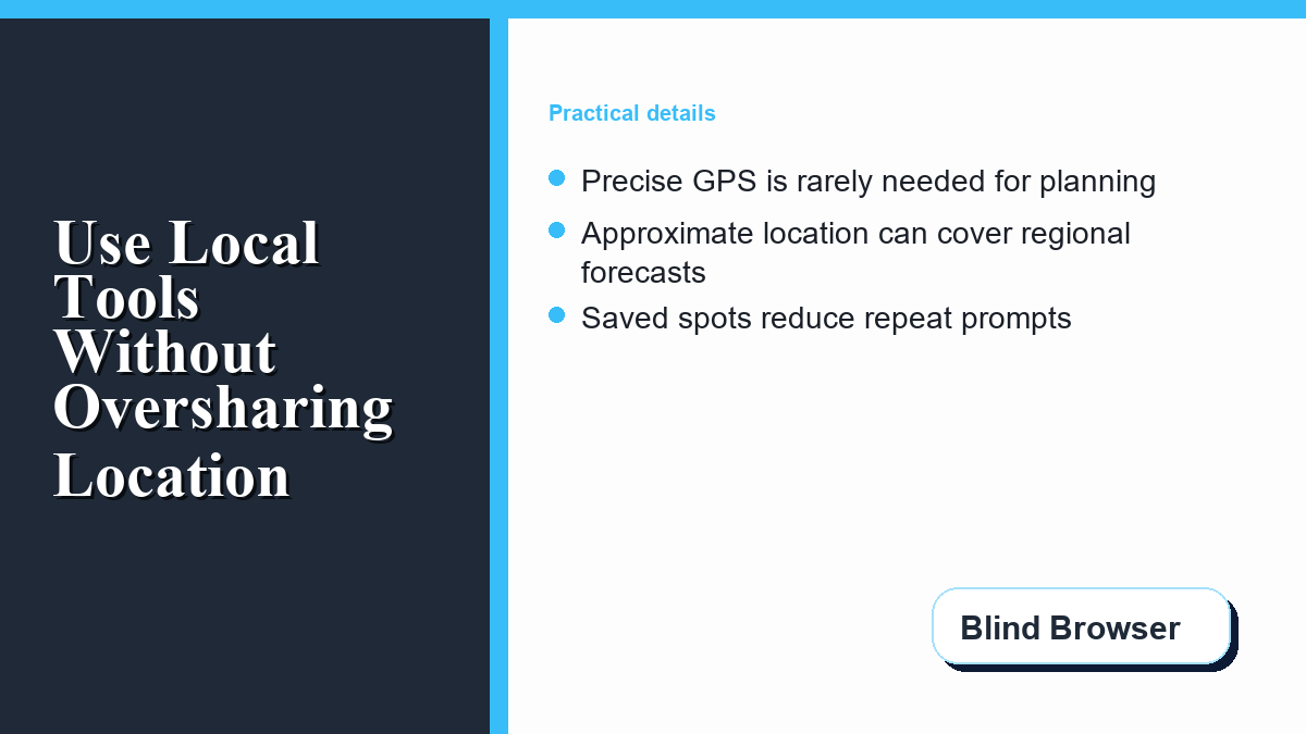 Precise GPS and approximate location choices for local planning tools