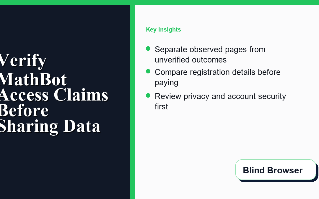 MathBot Access Claims: What to Verify Before Sharing Data