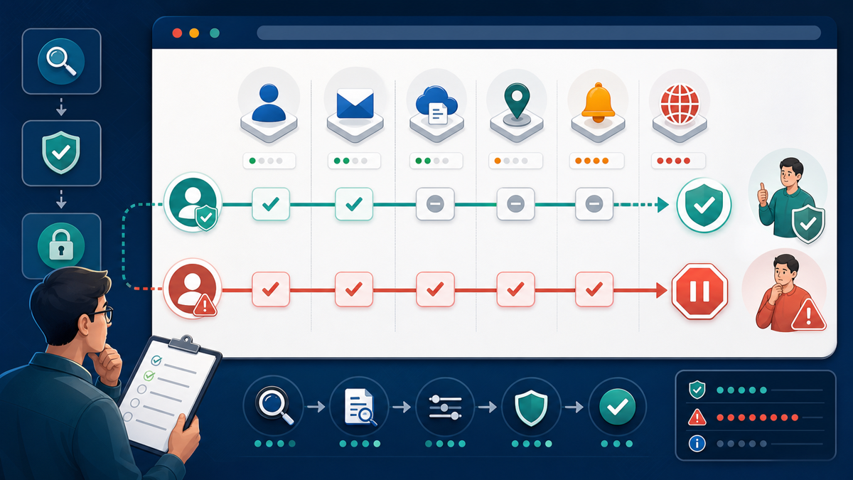 An audit diagram highlighting browser extension permissions and OAuth authorization prompts