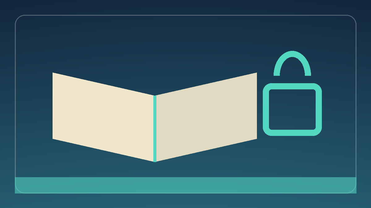Abstract illustration of a digital privacy shield protecting an audiobook file