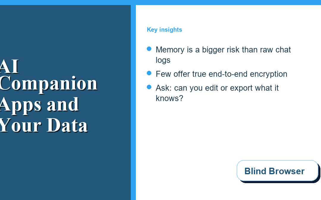 AI Companion Apps and Your Data: What to Check Before You Get Attached
